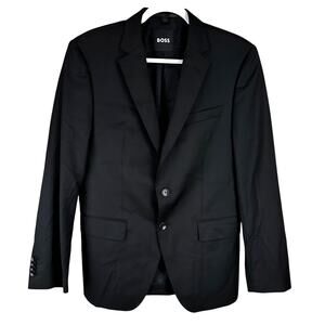 Boss Hugo Boss NWOT Slim Fit Suit Jacket Virgin Wool Black Reda Men's Size 38S